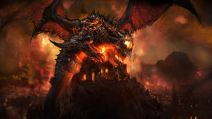 Flaming Earth Dragon Wallpaper