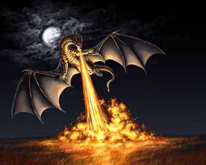 Flaming Earth Dragon Wallpaper