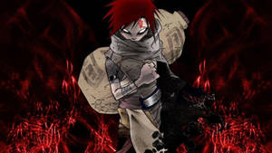 Flaming Gaara Digital Art Wallpaper