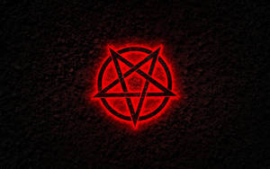 Flaming Neon Red Pentagram Wallpaper