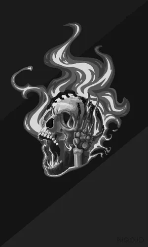 Flaming Skull – An Immortal Symbol Of Power Wallpaper