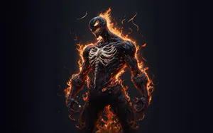 Flaming Venom Artwork Wallpaper