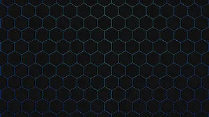 Flat Black And Blue Hexagon Wallpaper