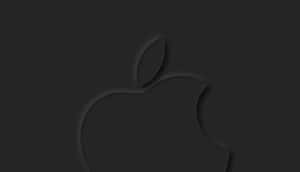 Flat Black Apple Logo In Black Wallpaper