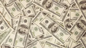 Flat Lay Of 100 Dollar Bill Papers Wallpaper