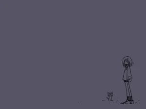 Flcl Girl And Cat Wallpaper