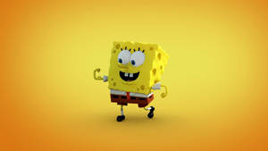 Flexing Cool Spongebob In 3d Wallpaper