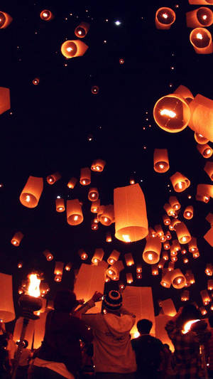 Floating Lantern Hd Light Wallpaper