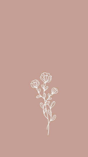 Floral Brown Aesthetic Phone Wallpaper