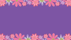 Floral Frame Purple Background Wallpaper