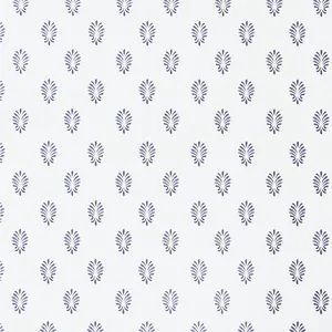 Floral Navy Blue And White Pattern Wallpaper