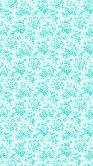 Floral Pattern Mint Green Wallpaper