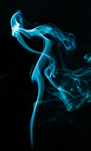 Flowing Blue Smoke Patterns Wallpaper