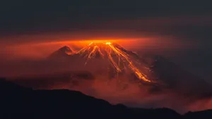 Flowing Molten Magma Volcano Wallpaper