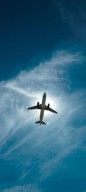 Flying Airplane Overhead Oneplus 9r Wallpaper