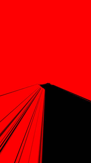 Flying Along The Scenic Red And Black Vaporwave Road Wallpaper