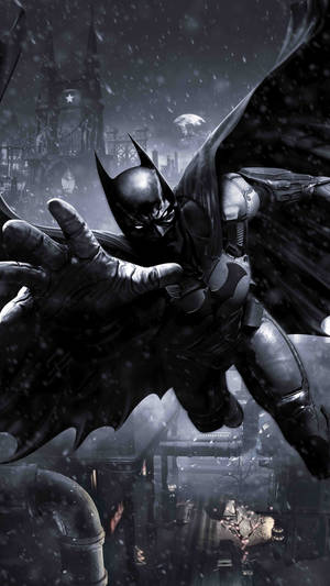 Flying Batman Arkham Iphone Wallpaper