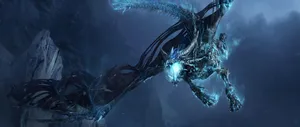 Flying Blue Aura Dragon Ultra Wide Gaming Wallpaper