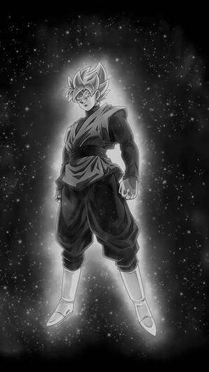 Flying Goku Black And White Wallpaper