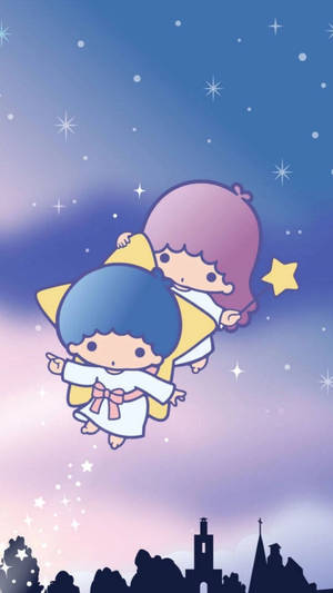 Flying Little Twin Stars Wallpaper