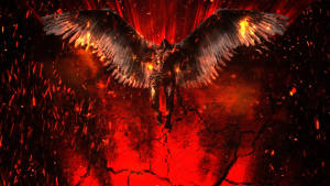 Flying Lucifer Devil In Red Wallpaper