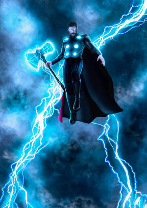 Flying Marvel Hero Thor Stormbreaker Wallpaper