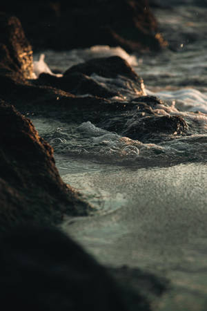 Foamy Sea Waves 8k Phone Wallpaper