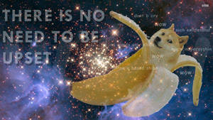 Follow Your Dreams Like A Doge In A Galaxy Of Bananas Wallpaper