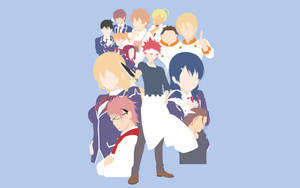 Food Wars Shokugeki No Soma Minimalist Characters Wallpaper