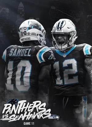 Football Athletes Dj Moore And Curtis Samuel Carolina Panthers Wallpaper