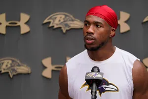Football Player Press Conference Wallpaper