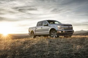 Ford F-150 Silver Powerstroke Pickup Truck Wallpaper