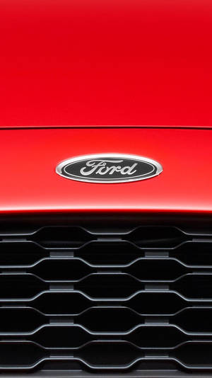 Ford Iphone Logo On Red Wallpaper