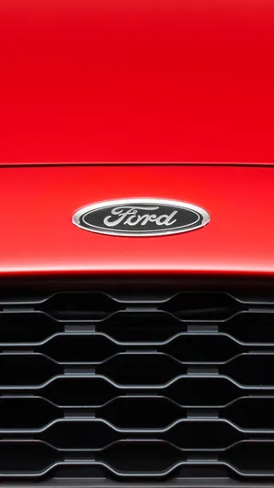 Ford Iphone Logo On Red Wallpaper