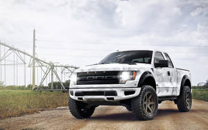 Ford Raptor Custom White Camouflage Paint Wallpaper