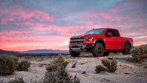 Ford Raptor In Red Color Wallpaper