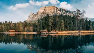 Forest Lake In Southern Tyrol Wallpaper