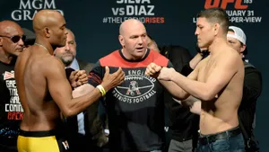 Former Ufc Middleweight Champion Anderson Silva Versus Nick Diaz Wallpaper