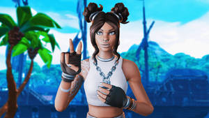 Fornite Girl Luxe In White Wallpaper