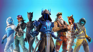 Fortnite 2560x1440 Posing Blue Background Wallpaper