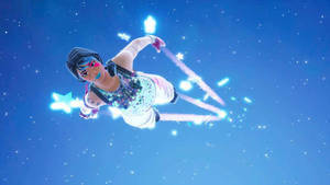 Fortnite - A Girl Flying Through The Sky Wallpaper