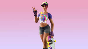 Fortnite - A Girl With A Skateboard Wallpaper