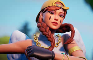 Fortnite Aura Skin Running Beautiful Girl Wallpaper