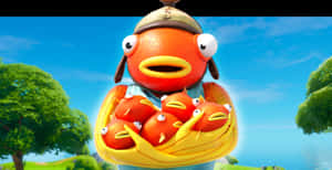 Fortnite Fishstick With Mini Fish Wallpaper