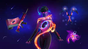 Fortnite Galaxy Floating Items Wallpaper