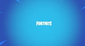 Fortnite Logo On A Blue Background Wallpaper
