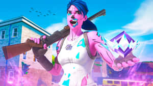 Fortnite Pink Ghoul Trooper Action Pose Wallpaper