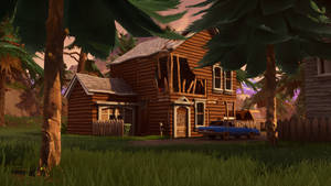 Fortnite Thumbnail Wooden House Wallpaper