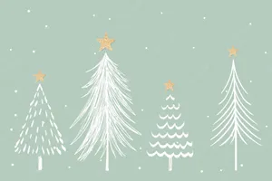 Four Cute Simple Christmas Trees Wallpaper