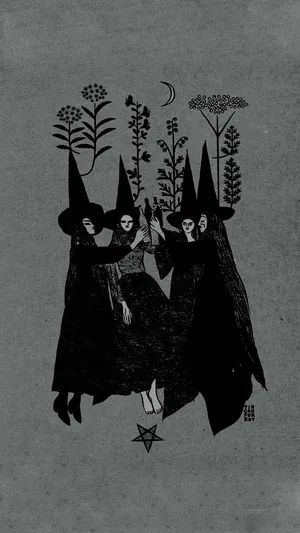 Four Women Witchcraft Wallpaper